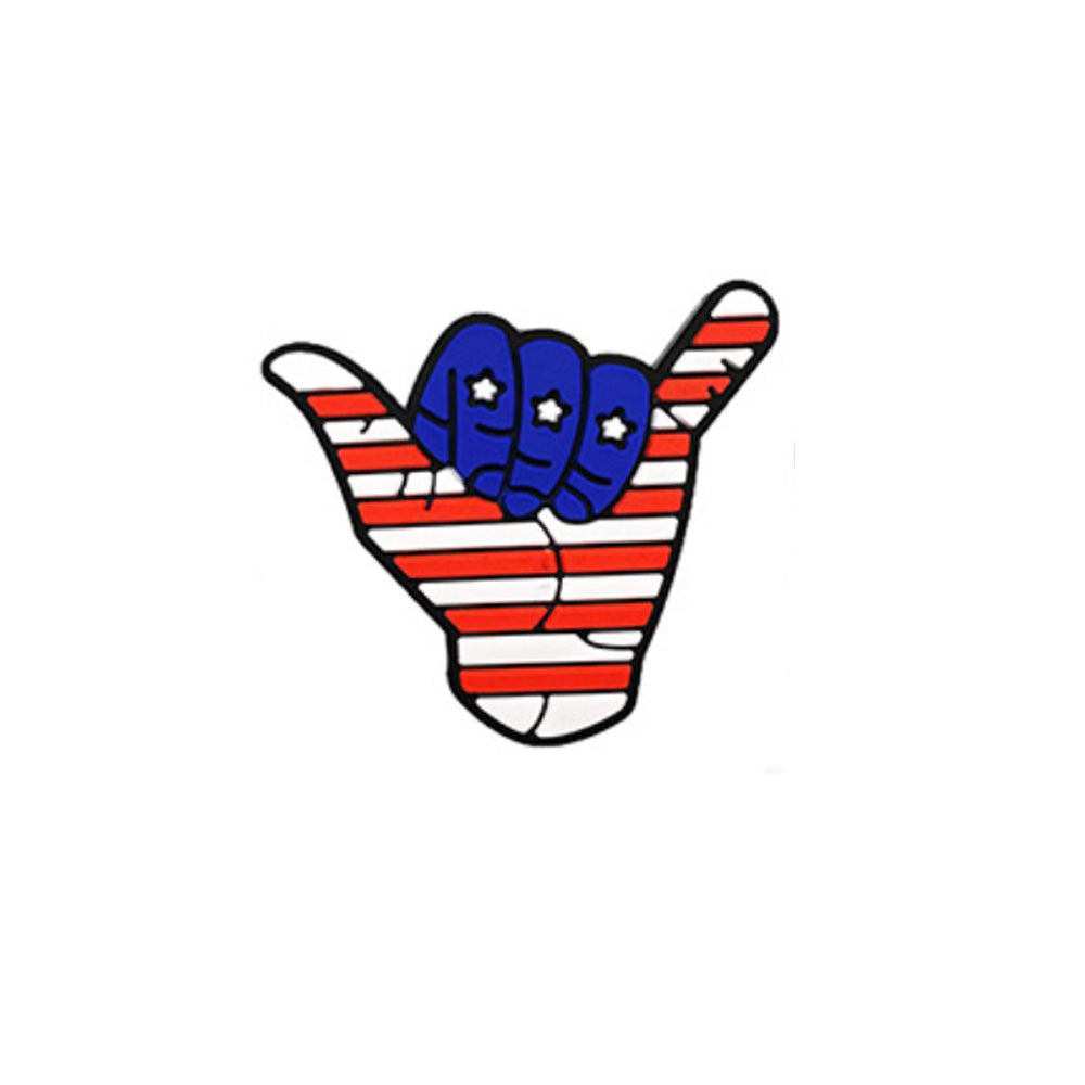 Wholesale 10pcs Cartoon American Flag Pattern Alphabet Silicone Beads